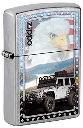 Encendedor Zippo Truck con Bandera Americana Cromo Street miniatura 1