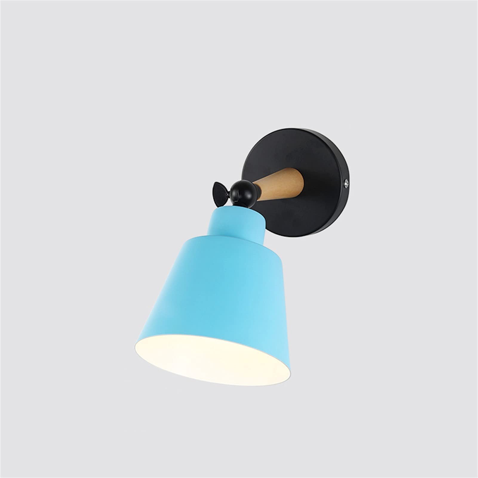 VDOQTLJT European Wall Light - Bedroom Bedside Lamp Sconce Modern Adjustable E27 Macaron Simple Aisle Corridor Background LED Chandelier Ceiling(Blue)