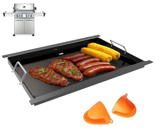 Full Size Griddle Insert for Napoleon Prestige PRO 500 Built-in Prestige 500 P500RBPSS BIP500RBNSS-3 P500RSIBNK-3 P500 P500N Grills Accessories Carbon Steel Griddle Plate 26.3L X 17.7W