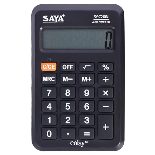 Image of Saya Portable Calculator with Flip Cover | 8-Digit LCD Display | Compact & Lightweight Design | Ergonomic Rubber Keys | Ideal for Students, Office Workers, Business & Everyday Use | 1 Year Warranty