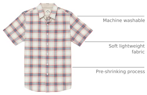 Image of Dubinik Mens Short Sleeve Button Down Shirts Soft Breathable Summer Vintage Regular Fit Lightweight Men's Casual Shirt