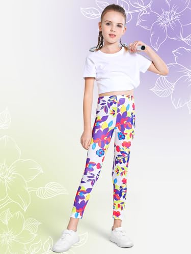 3 Pack Girls Printed Leggings Yoga Pants Leggings for Kids 2-12 Years3