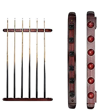 JBB Professional Solid Wood Billiard Snooker Cue Stick Rack/Stand Holder Organizer Wall Mount for 6 Cues