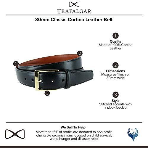 Trafalgar Cortina Leather Belt - 1 3/16 inch wide (30mm)2