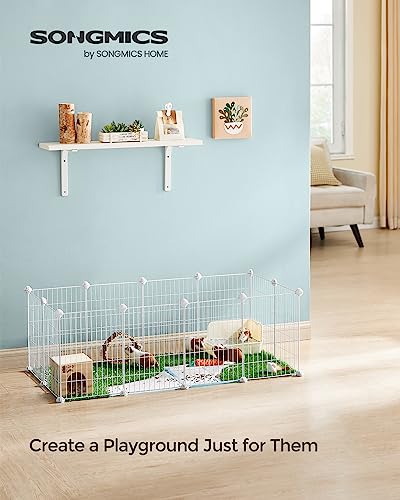 SONGMICS Playpen para Animais de Estimação, Gaiola para Pequenos Animais, com Abraçadeiras de Cabo,