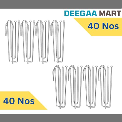 Image of Pleated Drapery Hook 40PCS, Pin 4 Prongs Pleat Clips Traverse Pleater 4 End Curtain Hangers for Window Door Bathroom Curtain