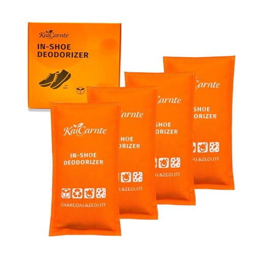 KaiCarnte Shoe Deodorizer,Charcoal Odor Absorber,Odor Eliminator, Air Freshener, Reusable Smell Absorber for Shoes, Gym Bags(2 Pairs)