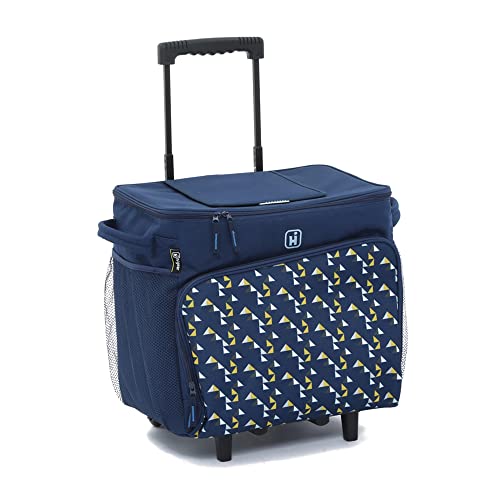 Hi-Gear Delta 40 Litre Wheeled Cool Bag with Integrated Handle & Wheels, Lightweight, Large, Portable, Insulated, Cool Box, 40L Cooler for Food & Drinks, Camping, Picnics, Festivals, Shopping, Blue