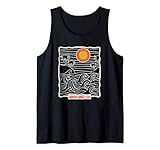 Santa Cruz City Retro Sunset CA Distressed Vintage 70s Doodle Style Surf Wear.