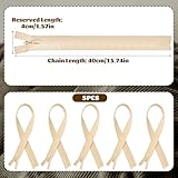 5Pcs Invisible Zip, 40cm/16 Inch Zip Nylon Zips for Sewing Concealed Invisible Zipper for Tailor Sewing Accessories Pillows Cushions Skirts Pants Clothes Bags (Beige) - Image 2