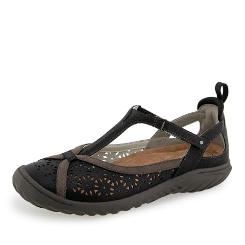 JBU Women's Daffodil Comfort Casual Mary Jane T-Strap Flats