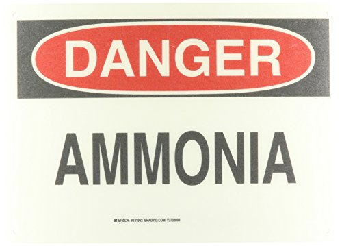 Panneau Ammoniac Brady en fibre de verre 25x35 cm noir et rouge sur blanc pour signalisation