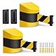 YUZINO 2Pcs Absperrband Ausziehbar 5 Meter Mit Magneten, Absperrband Gelb Schwarz Mit Abs-Kunststoff-WandgehäUse, Wandmontiert Absperrung Ausziehbar Icherheitsabsperrung FüR Warteschlangen