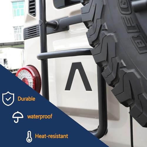 Image of Car Trunk Door Inverted Letter A Sticker Compatible with Ineos Grenadier 2020-2024 - Decorative Tailgate Side V-Shaped Accessories (Black)