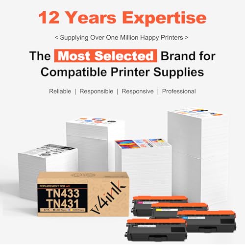 Image of TN433 TN431 Toner Cartridge Replacement for Brother TN-433 431, 4 Color Set | for HL L8360CDW L8260CDW L9310CDW MFC L8900CDW L8610CDW L8690CDW L9570CDW L8905CDW