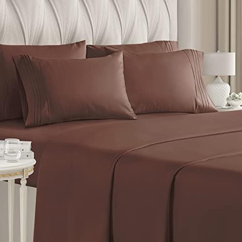 Queen Size Sheet Set - 6 Piece Set - Hotel Luxury Bed Sheets - Extra Soft - Deep Pockets - Easy Fit - Breathable & Cooling Sheets - Wrinkle Free - Chocolate - Brown Bed Sheets - Queens Sheets - 6 PC