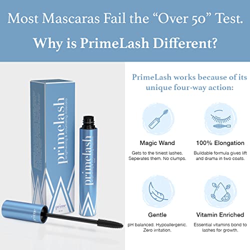Prime Prometics Primelash Mascara For Women Over 50 – Volumizing, Incredible Length In 2 Coats – Long-Stay, Zero Clumps, Hypoallergenic (Black) #TOP2
