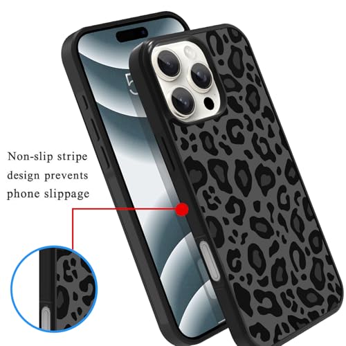 Image of KANGHAR Case Compatible with iPhone 16 Plus,Black Leopard Design | Tire Texture Non-Slip +Shockproof Rugged TPU Protective Case for iPhone 16 Plus 6.7 Inch