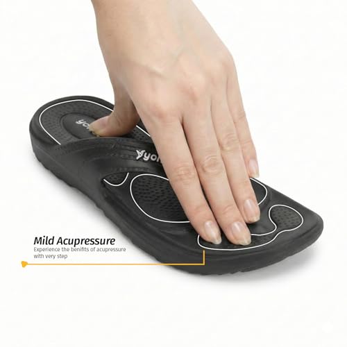 Image of YOHO Drizzle Soft Slippers for Women, Mild Acupressure, Lightweight, Anti Skid & Slip, Diabetic Footwear for Woman, Home Wear Bathroom Chappal for ladies | Waterproof Monsoon & Rainy Footwear
