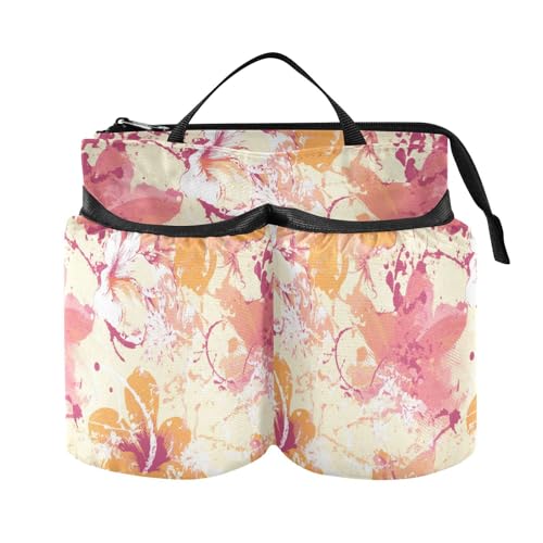 Suitcase Cup Holder Upgraded Abstract Art Abstract Flowers Attachment Cup Holder Drink Beverages Caddy Coffee