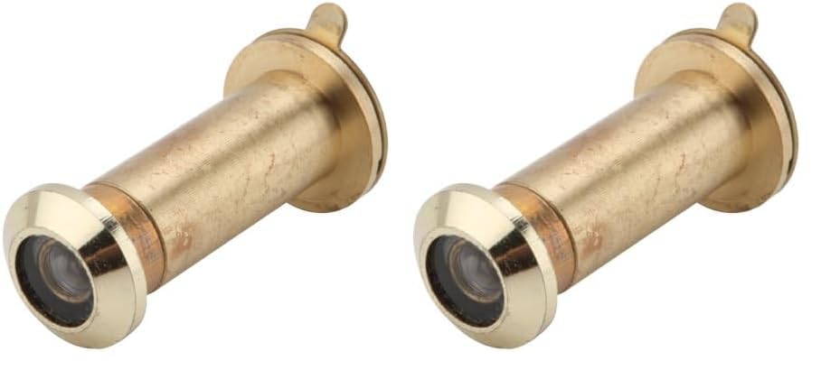 Judas porte entrée laiton nickelé mat 12mm œilleton sécurité pour porte 57mm