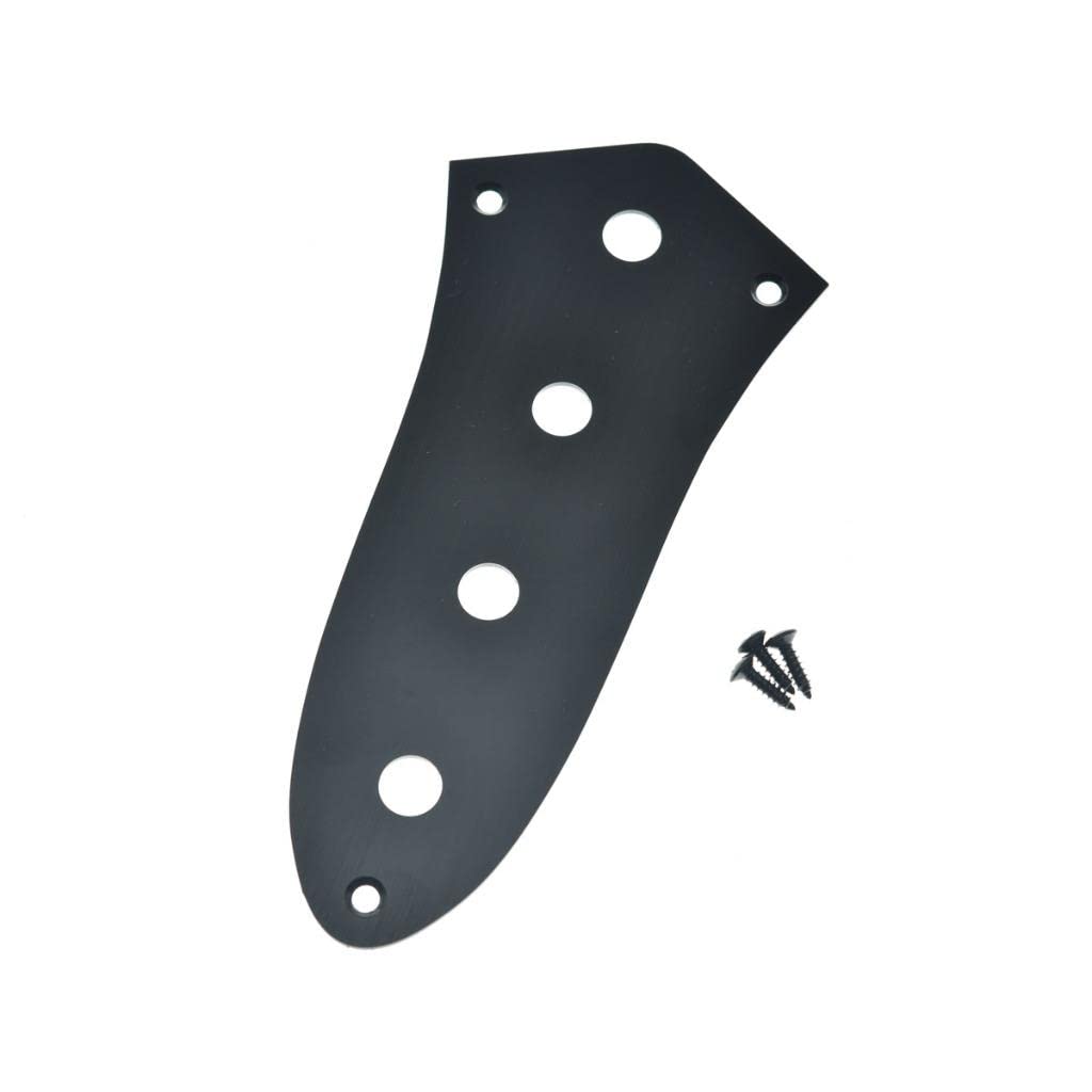 Dopro American Standard J Piastra di controllo basso Alluminio Anodizzato Jazz Bass JB Piastra di controllo con 3/8 "(9.5mm) CTS Pot Hole per Americano/Messicano Jazz Bass Nero