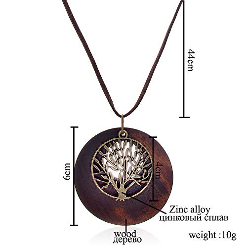 HUNO-Tree-of-Life-Pendant-Necklace-Long-Leather-Chain-Statement-Wooden-Necklace-for-Women-Vintage-Wood-Jewelry HUNO Tree of Life Pendant Necklace Long Leather Chain Statement Wooden Necklace for Women Vintage Wood Jewelry