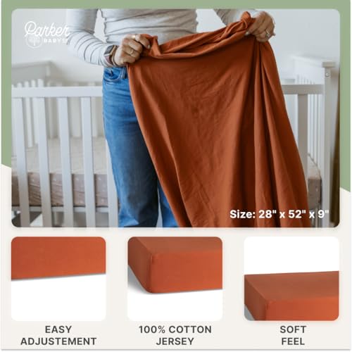 Image of Parker Baby Soft & Durable Fitted Baby Crib Sheets | Snug Fit for Standard Crib Mattresses | Machine Washable, Fade-Resistant & Modern Nursery Designs