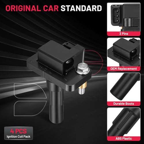 Image of BDFHYK Ignition Coil Packs Compatible with Subaru Impreza 2002 2003 H4 2.0L Coil for UF480 5C1398 E960 52-1749 IC560 22433-AA421 22433-AA560 22433-AA561 Set of 4