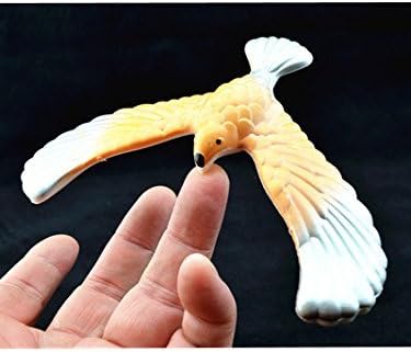 C&H Solutions Silver Wing Yellow Body Cute Balancing Bird with Clear Triangle Stand