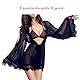 VicSec Sexy Damenkleid Spitze Bademantel Kimono Babydoll Elegante Dessous Langarm Bademäntel Kurz Nachthemd Transparent Bikini Cover Ups Pyjama Mesh Set Schwarz,S-XXL (3PCS), Schwarz , S-XXL