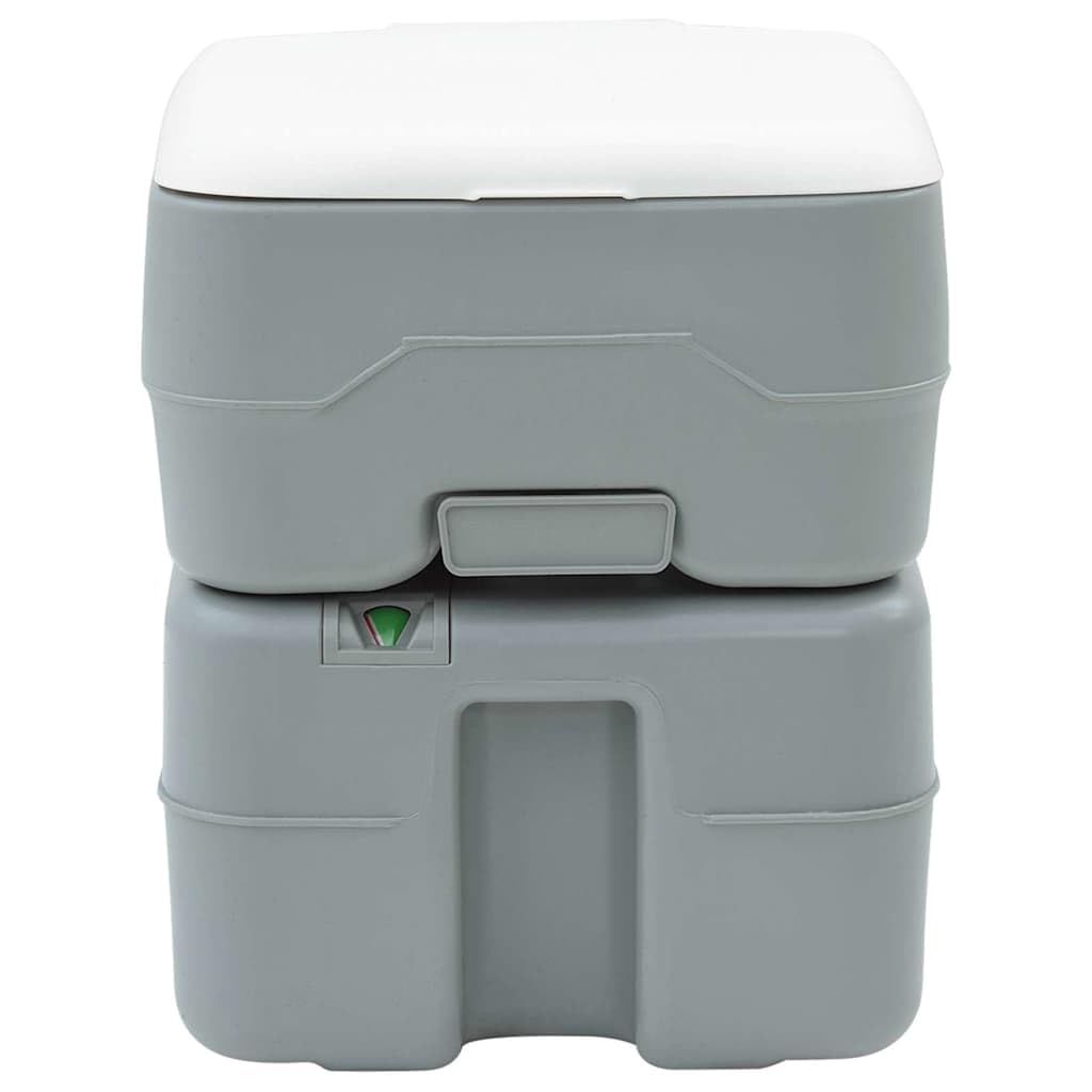 Graue Camping-Toilette aus hochdichtem Polyethylen, 41,5 x 36,5 x 42 cm, tragbar für Outdoor Camping wandern Trekking, Zelt und Reise, leicht zu reinigen für Ausflug und biwak