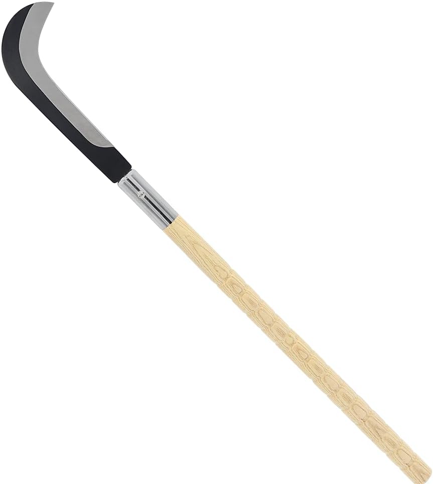 Zenport K318 Sickle, 30.5-inch (77.5cm) Length, Long Wood Handle, Curved Sickle Blade