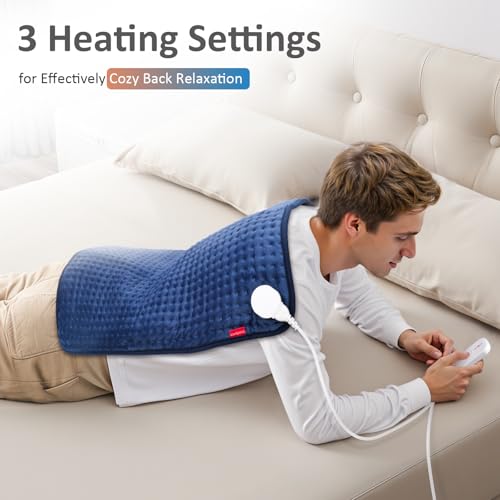 Image of Comfytemp Ultra-Wide Heating Pad for Back & Cramps, Mothers Day & Birthday Gifts for Women Mom, Electric Heat Pad for Neck & Shoulder, Auto Shut Off, Machine Washable, 20x24 inch