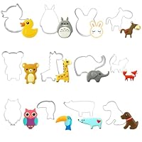 Cookie Cutters, 12 Pack Animal Shaped Biscuit Cutters for Kids, Mini Food Cutters for Baking and Playdough, Fun and Safe Cookie Cutter Set