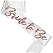 Bride Sash Rose Gold - Bridal Grade Satin Glam Rose Gold Bride to Be Sash - Bachelorette Party Sash - White Sash(GlmB2B RG) Wht