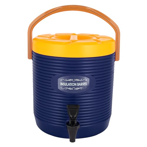 Stainless Steel Insulated Beverage Dispenser, 3.43Gal/13L Hot and Cold Drink Dispenser with Faucet, Thermal Drink Container for Tea, Coffee, Milk, Juice, Party, Catering, Outdoor Use (Blue, 13L)