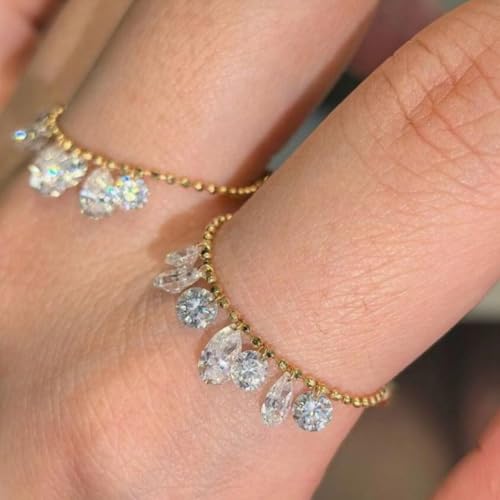 Cubic Zirconia Rings Boho Gold Statement Adjustable Wedding Jewelry Rings Engagement Ring for Women Anniversary Birthday Gifts4