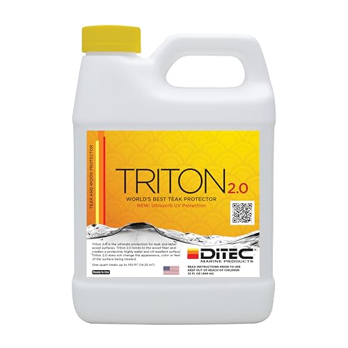 DITEC Triton 2.0 Teak Protectant, Marine Teak Oil and Sealer Alternative, Water, Oil and UV Protection, Non-Slip, 32 oz