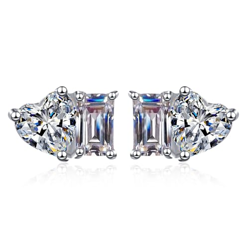 Boucles d’oreilles Moissanite 2ct éclat émeraude argent 925 platine de luxe