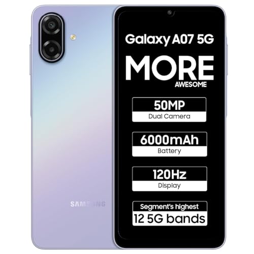 Image of Samsung Galaxy A07 5G (Light Violet, 4GB RAM, 128GB Storage) Other Offers