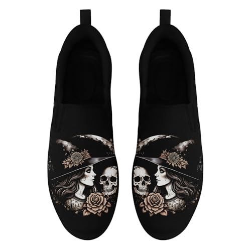 Women's Slip-on Canvas Shoes – Floral Skull Casual Loafers Trendy Comfortable Walking Skate Sneakers for Men2