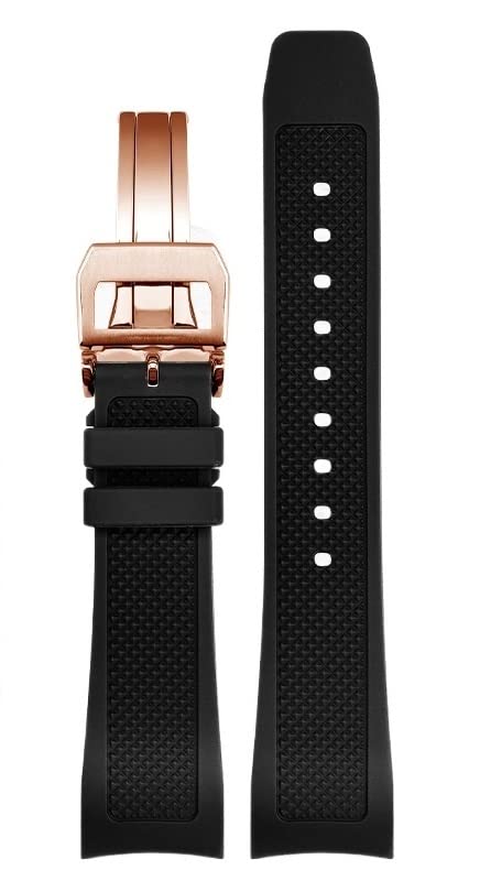 Bracelet de montre en caoutchouc 22 mm pour Iwc IW390502 IW390209 boucle déployante