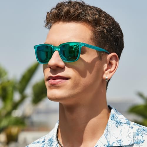 Image of CARFIA Retro Acetate Polarized Sunglasses for Men UV400 Protection Driving Outdoor Anti-Glare Sun Glasses CA5354WS
