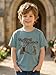Christian Easter Shirt Toddler Boy Retro The Stone was Rolled Away T-Shirt Kid Religious Rock Band Tee Jesus Faith Top(Grayish Green,6-7 Years(130))