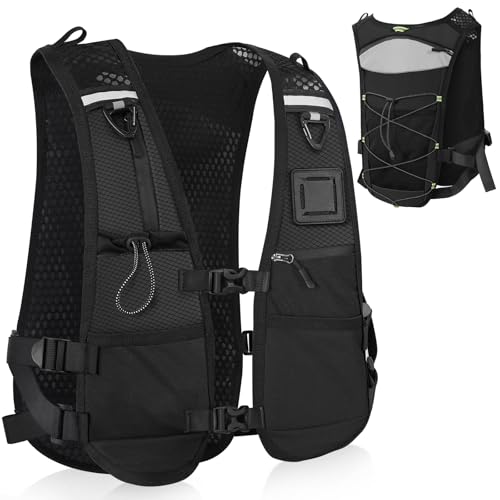 PELLOR Mochila de Correr Hombre y Mujer, Chaleco Hidratación Trail Running con Reflectante, Correas Pecho Ajustables, Ligero Mochila Hidratación Unisex para Senderismo, Maratones, Ciclismo, Jogging
