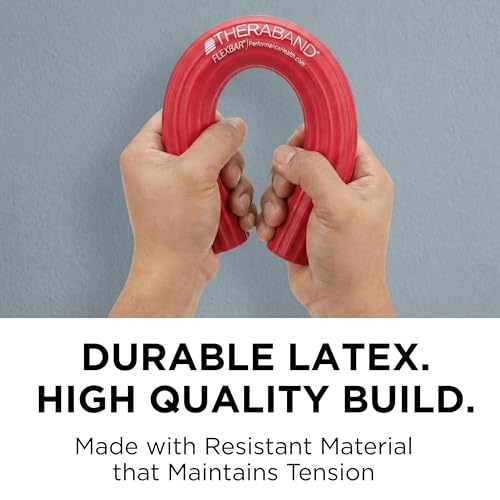 THERABAND FlexBar, Tennis Elbow Therapy Bar, Relieve Tendonitis Pain & Improve Grip Strength, Resistance Bar for Golfers Elbow & Tendinitis, 3 pack, Light-Medium-Heavy, RED/GREEN/BLUE