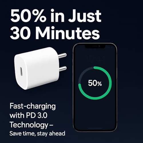Image of iPhone 20W USB C Fast Charging Adapter (6 Months Warranty) for iPhone 17, 17 Air, 17 Pro, 16e, 16 Plus, 16 Pro, 16 Promax, 15, 15 Plus, 15 Pro, 15 Promax, 14, 14 Plus, 14 Pro, 14 Promax, 13, White