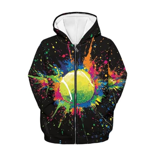 Soccer Print Hoodies for Boys Long Sleeve Thick Hooded Sweatshirt Zip Up Jackets 3D Graphic Fall Outfits for Kids2