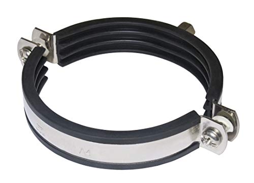 Stainless Steel Pipe Clamp Made of V4A with Rubber Insert 131-135 mm - Image 4